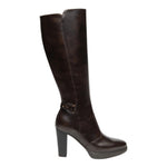 Nero Giardini Stivale Donna in Pelle Moro con Tacco Alto 100mm e Plateau