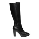 Nero Giardini Stivale Donna in Pelle Nera con Plateau e Tacco Alto 90mm