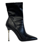 Gold&Gold Tronchetto Donna in Ecopelle Nera con Tacco Sottile Alto 110mm
