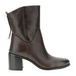 CafèNoir Tronchetto Donna in Pelle Moro con Tacco Largo Alto 75mm e Zip