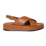 Francesco Brunelli Sandalo Platform Donna in Pelle Cuoio