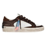 Crime London Sneakers Donna Bianco Marrone SKATE Cocoa Mist