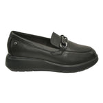 Impronte Mocassino Donna in Pelle Nera con Zeppa Alta 35mm