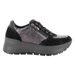 Igi&Co Sneakers Donna in Pelle Laminata e Camoscio Nero