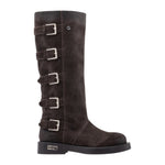 Cult Biker Donna in Camoscio Moro con Fibbie