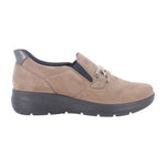 Enval Soft Mocassino Donna Fango in Camoscio con Inserto Oro