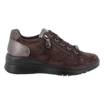 Enval Soft Sneakers Donna in Camoscio Moro con Accessorio e Zeppa di 45mm