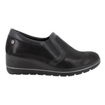 Enval Soft Slip On Donna in Tessuto Nero con Zeppa Alta 50mm
