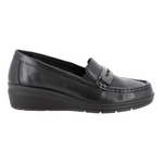 Enval Soft Mocassino Donna Nero in Pelle con Accessorio e Zeppa Alta 40mm