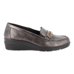 Enval Soft Mocassino Donna Bronzo in Pelle con Accessorio e Zeppa Alta 40mm