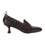 Manufacture d'essai Mocassino Moro in Pelle con Arricciatura e Tacco Alto 60mm