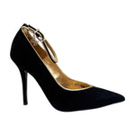 Guess Dècollettè Donna in Camoscio Nero con Inserti Oro e Tacco a Stiletto 100mm