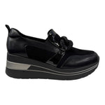 Susimoda Mocassino Donna Nero con Catena e Zeppa Alta 70mm