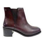 Melluso Stivaletto Donna in Pelle Marrone con Borchiette e Tacco Largo Alto 40mm