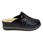 Melluso Pantofola Donna Nera con Zeppa Alta 55mm e Plantare Estraibile