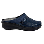Melluso Pantofola Donna Cobalto con Zeppa Alta 55mm e Plantare Estraibile