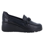 Melluso Mocassino Donna in Pelle Nera con Zeppa Alta 60mm