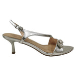 IKaros Sandalo Donna in Ecopelle Argento con Accessorio Gioiello e Tacco Alto 65mm