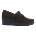 Melluso Mocassino Donna in Camoscio Moro con Zeppa Alta 60mm e Accessorio