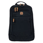 Bric's Zaino Unisex Medio in Tessuto Nero con Riporti in Pelle