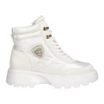 Blauer Sneakers Alta Donna Blanca in Ecopelle e Tessuto Bianco