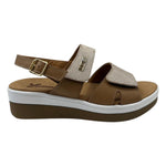 Susimoda Sandalo Donna in Pelle Cammello con Zeppa Alta 40mm