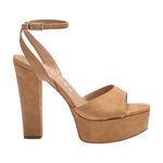 Guess Sandalo Donna in Camoscio Marrone con Tacco Alto 135mm