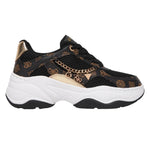 Guess Sneakers Donna Nero Marrone Logo e Charms