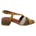 Melluso Sandalo Donna Giallo con Inserto Leopardato e Tacco Largo Alto 45mm