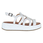 Vueva Sandalo Donna in Pelle Intrecciata Bianca