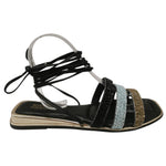 Bottega Smeralda Sandalo alla Schiava Donna Nero con Perline