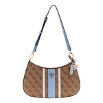 Guess Borsa a Spalla Donna Latte Logo Celeste Noelle
