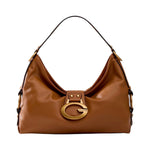 Guess Borsa a Spalla Media Donna in Ecopelle Cognac Camden con Dettaglio Dorato