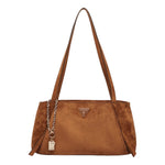 Guess Borsa a Spalla Donna Devon in Camoscio Cognac