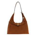 Guess Borsa a Spalla Donna Ella Hobo in Camoscio Sintetico Cognac