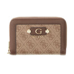 Guess Portafoglio Donna Piccolo Lindsey Latte Logo con Doppio Scomparto