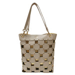 M Brc Borsa a Mano Donna in Pelle Avorio Linea Square