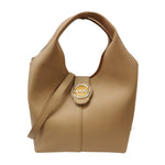 M Brc Borsa a Mano Donna in Pelle Cammello Linea Double con Pochette
