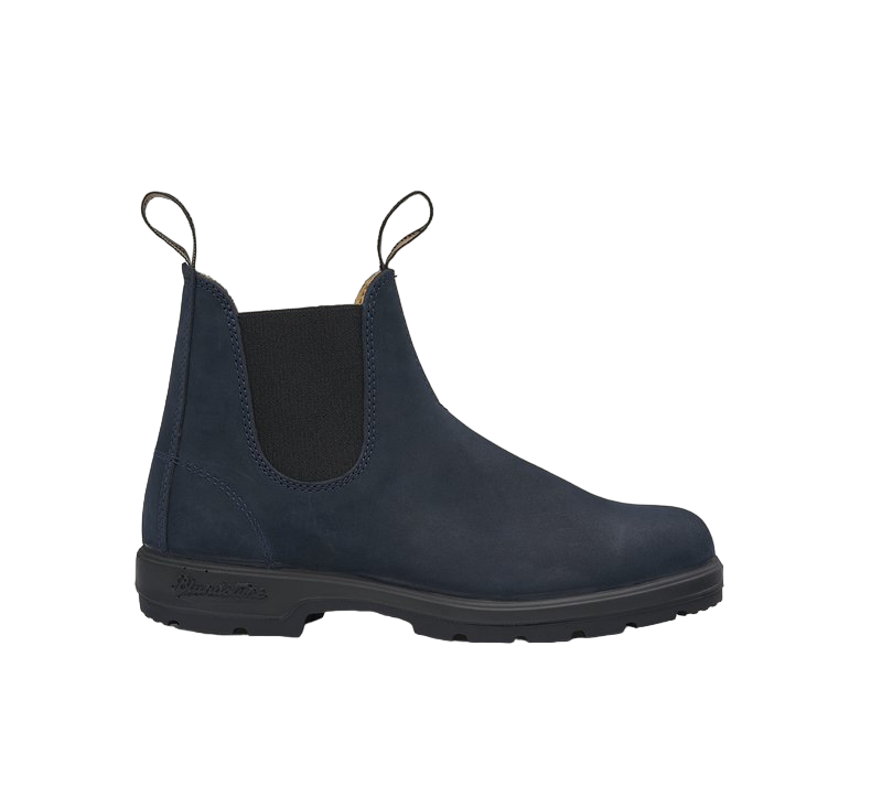 Blundstone Beatles Uomo in Pelle Blu Scuro con Elastici Laterali Neri