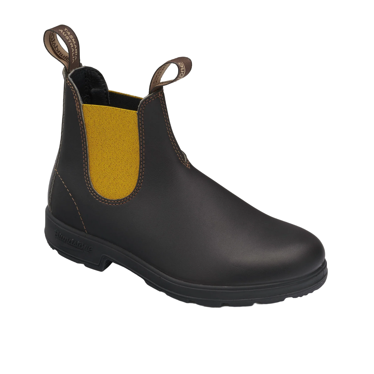 Blundstone Beatles Uomo in Pelle Marrone con Elastici Laterali Ocra