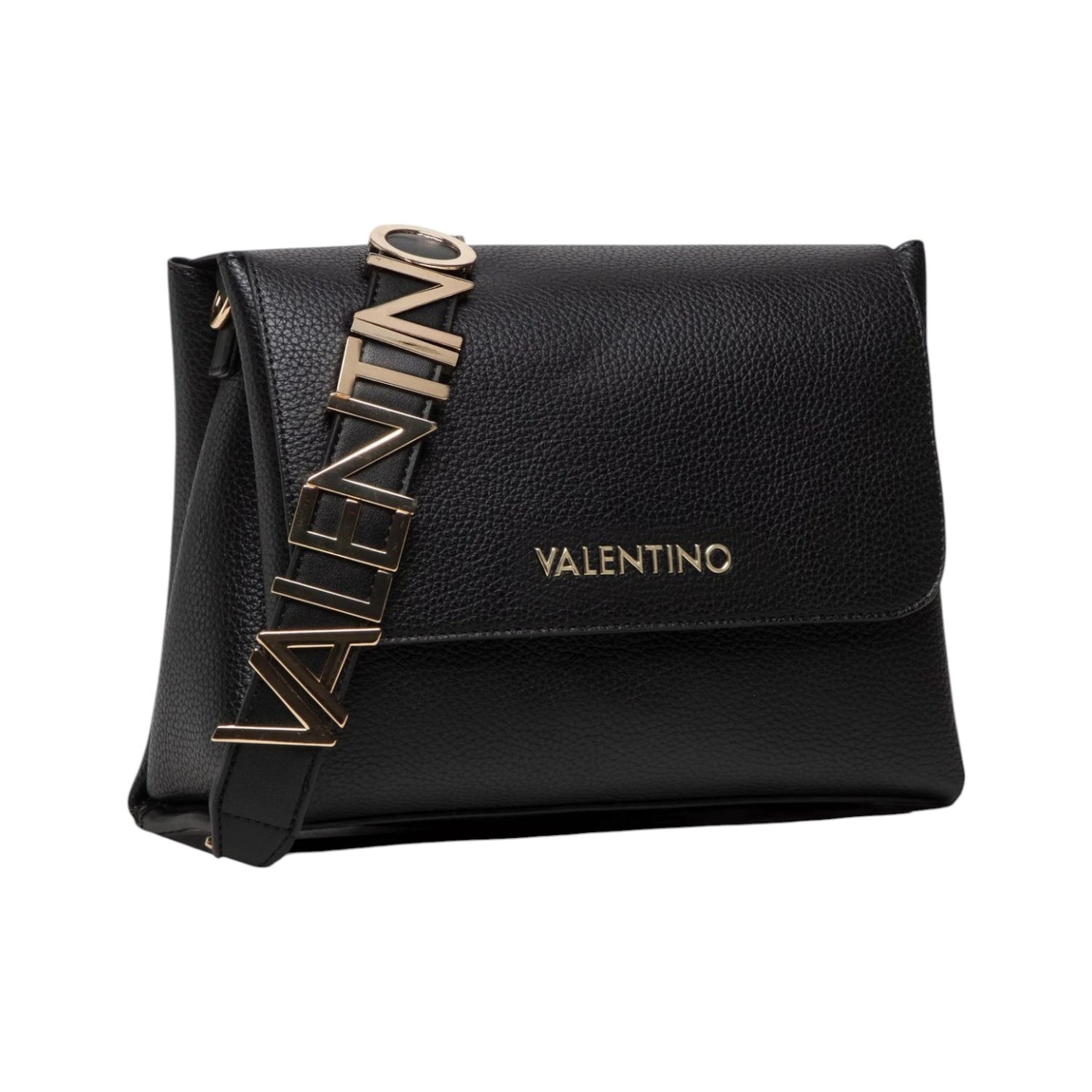 Mario Valentino Borsa a Tracolla Donna Linea Alexia in Pelle Sintetica Nera con Doppia Tracolla