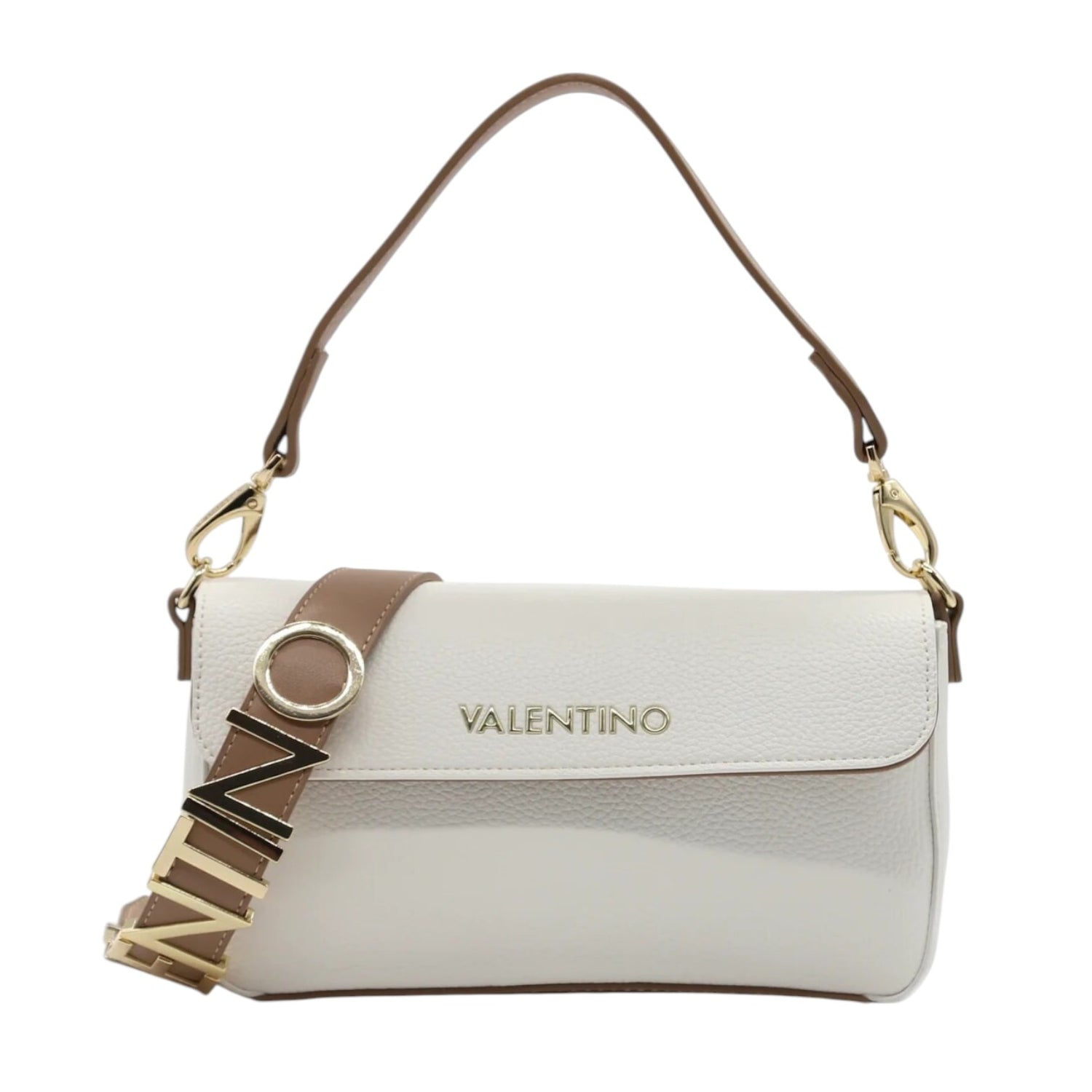 Mario Valentino Borsa a Spalla Donna Alexia Bianca Cuoio con Bottone