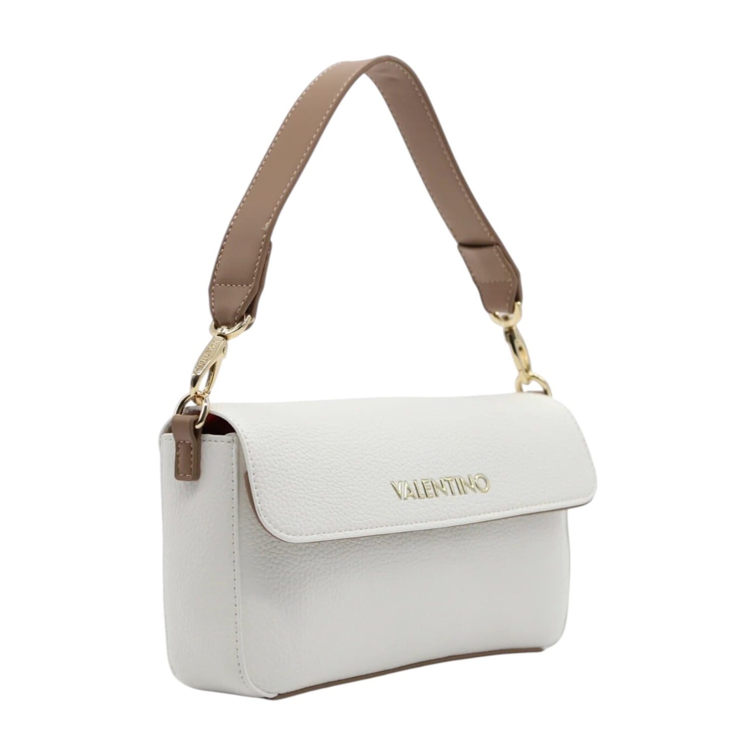 Mario Valentino Borsa a Spalla Donna Alexia Bianca Cuoio con Bottone