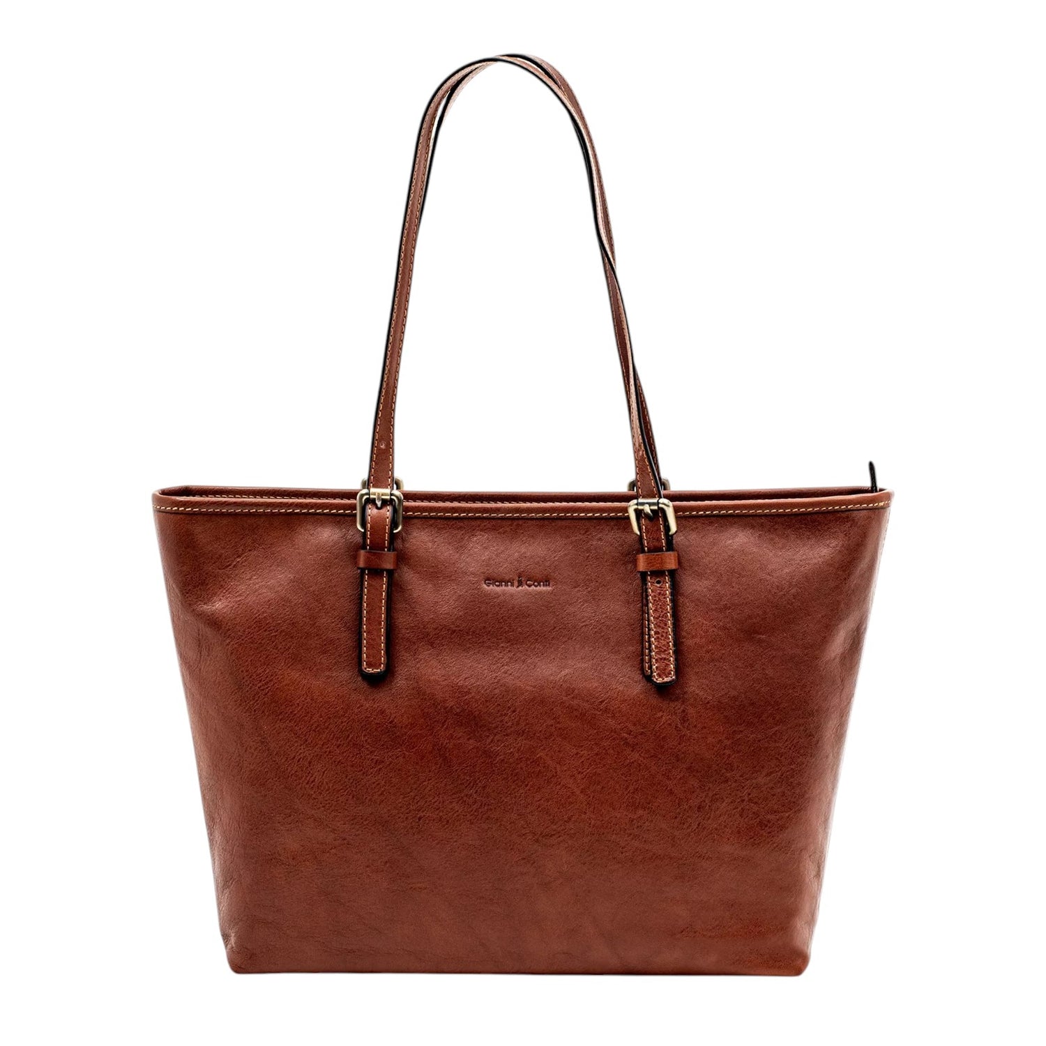 Gianni Conti Shopper Donna Dimitra in Pelle Cognac