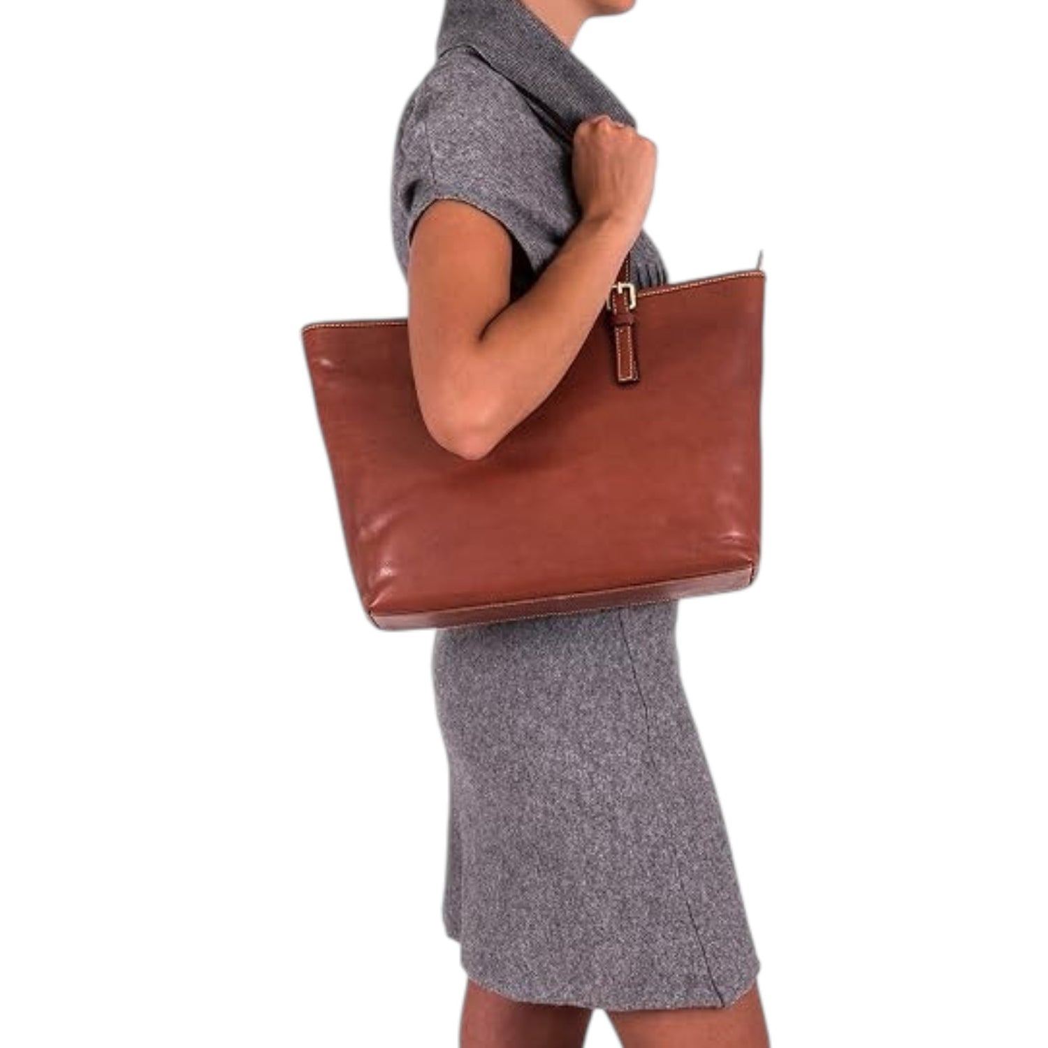 Gianni Conti Shopper Donna Dimitra in Pelle Cognac