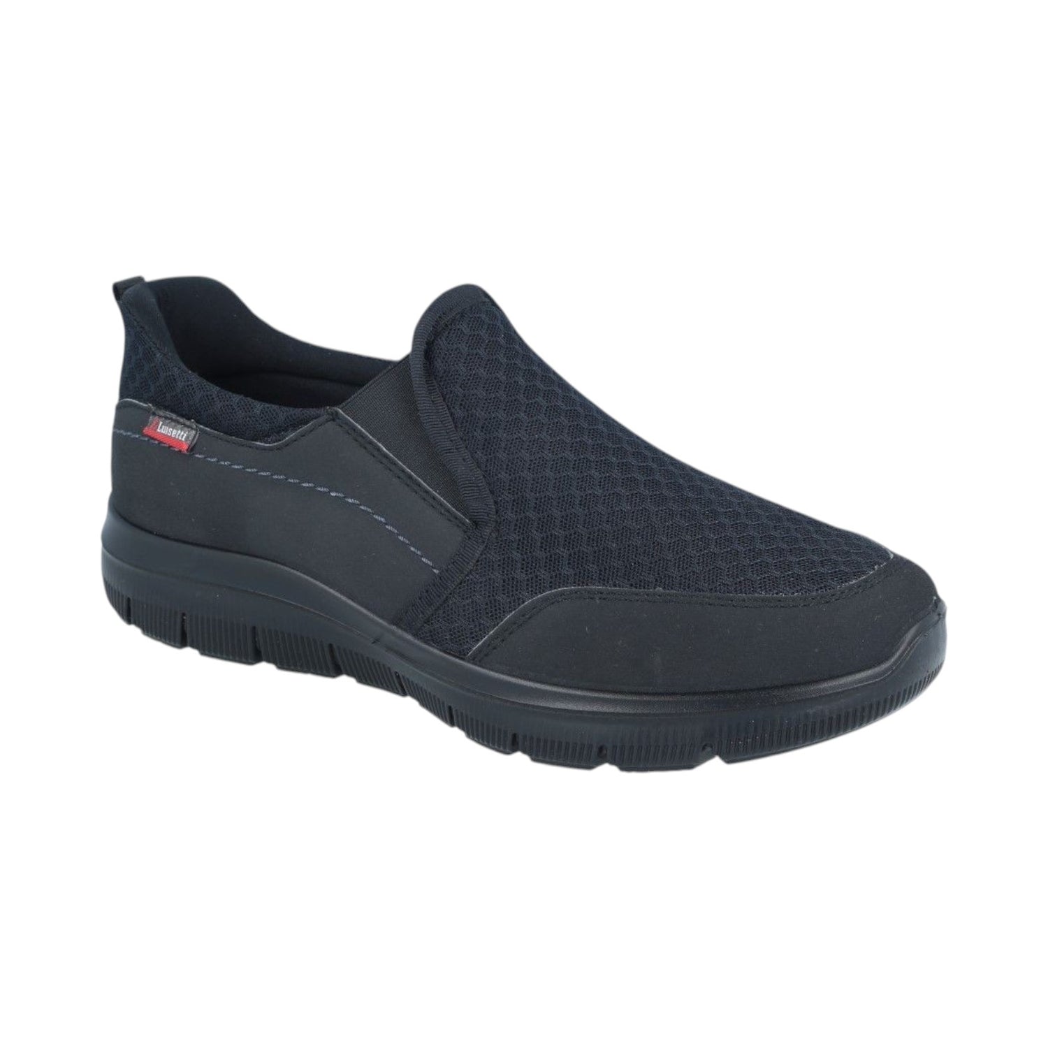 Luisetti Slip On Uomo in Tessuto Nero con Elastico Laterale
