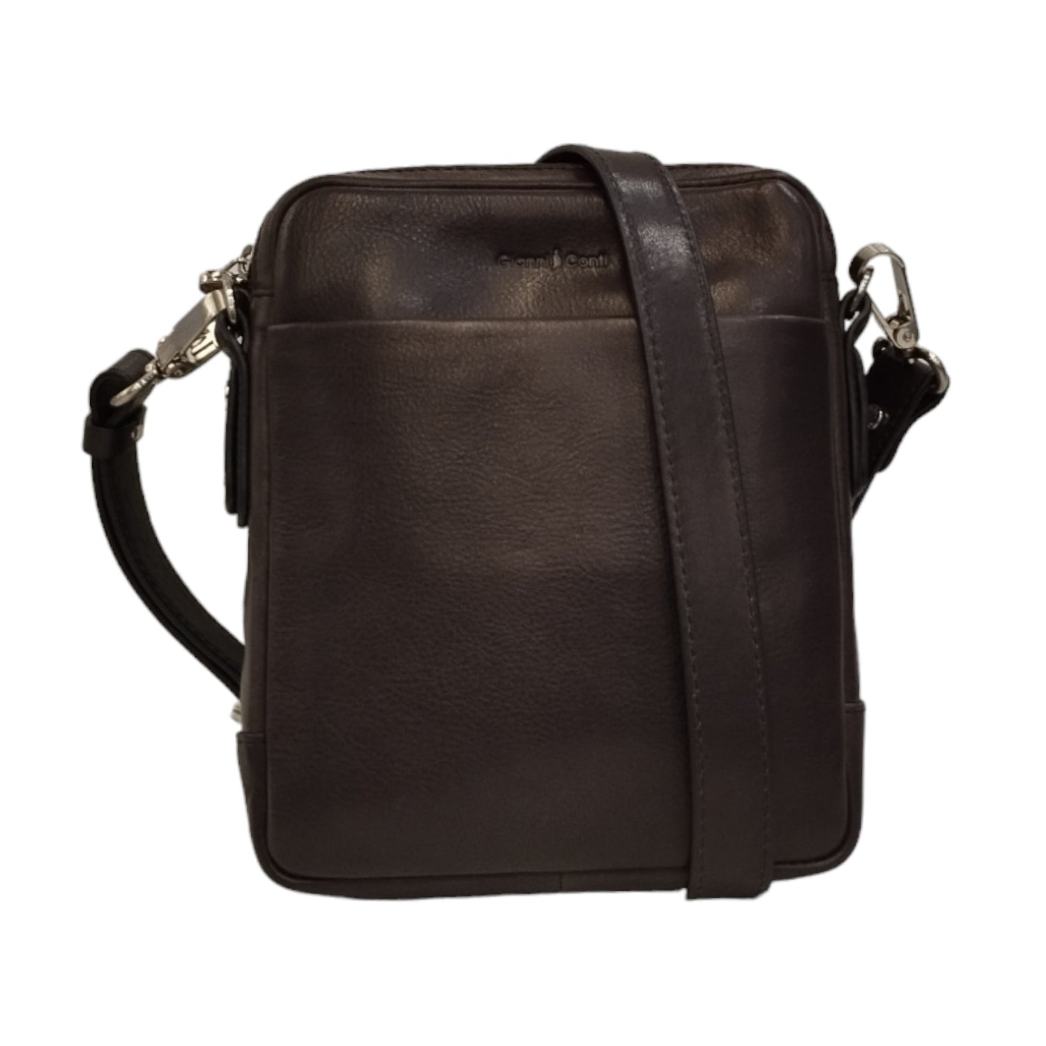 Gianni Conti Borsello Ren Uomo in Pelle Nero con Tracolla