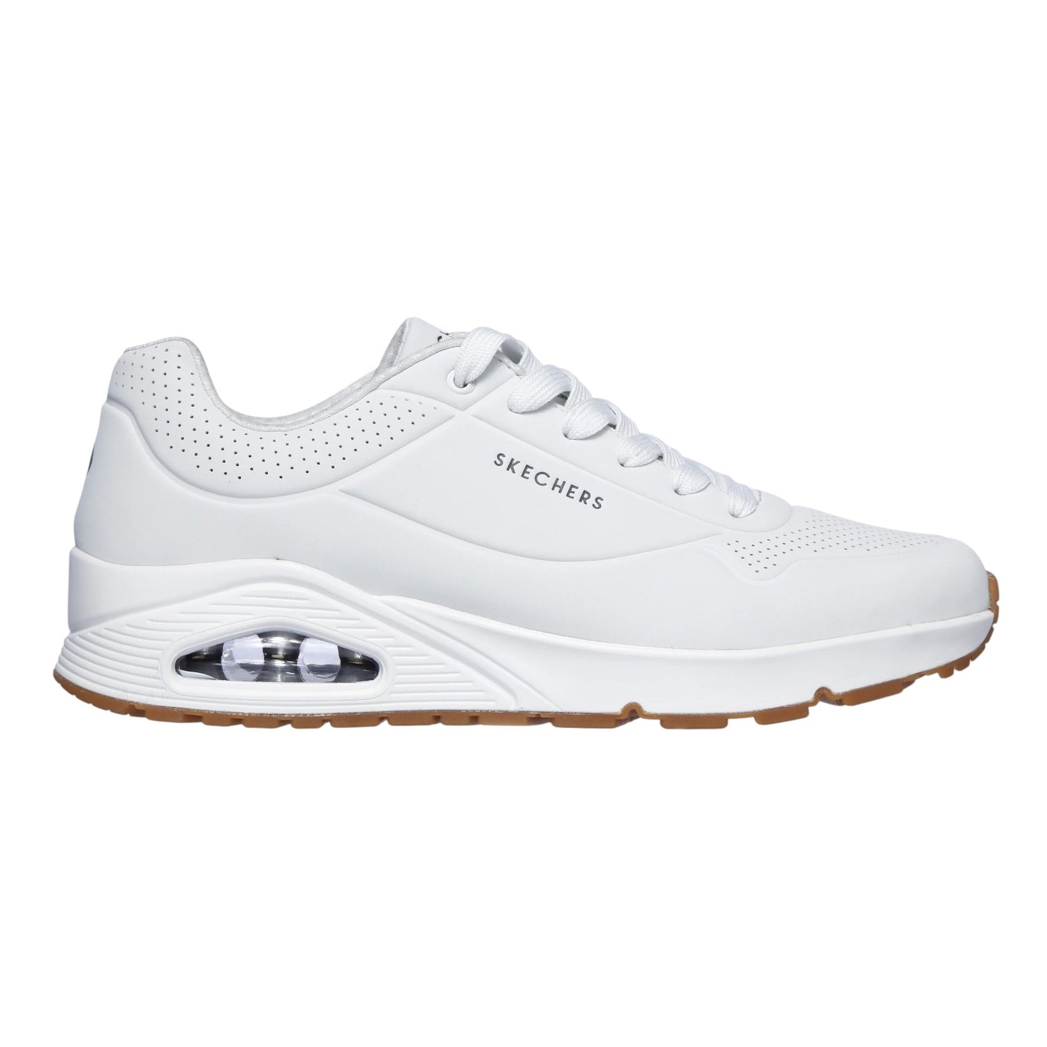 Skechers Sneakers Uomo in Ecopelle Bianca Uno - Stand On Air