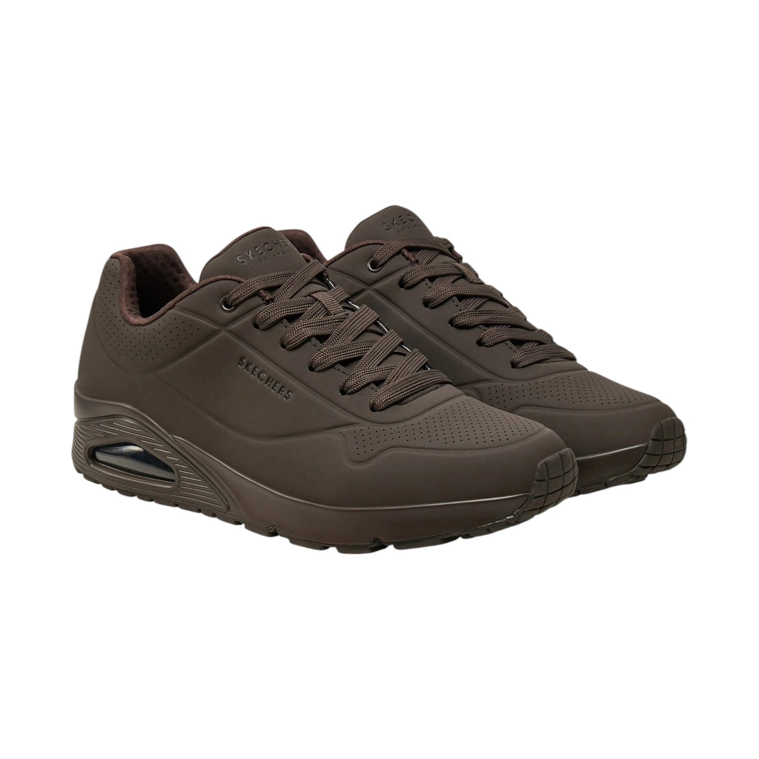 Skechers Sneakers Uomo in Ecopelle Cioccolato Uno - Stand On Air