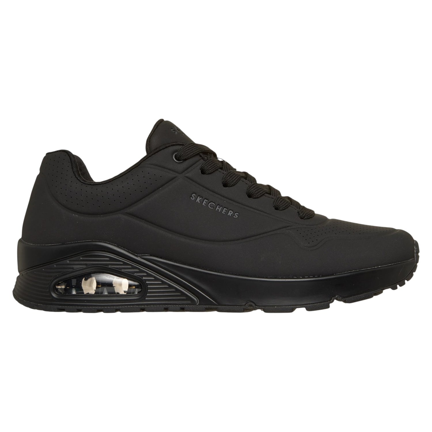Skechers Sneakers Uomo in Ecopelle Nera Uno - Stand On Air